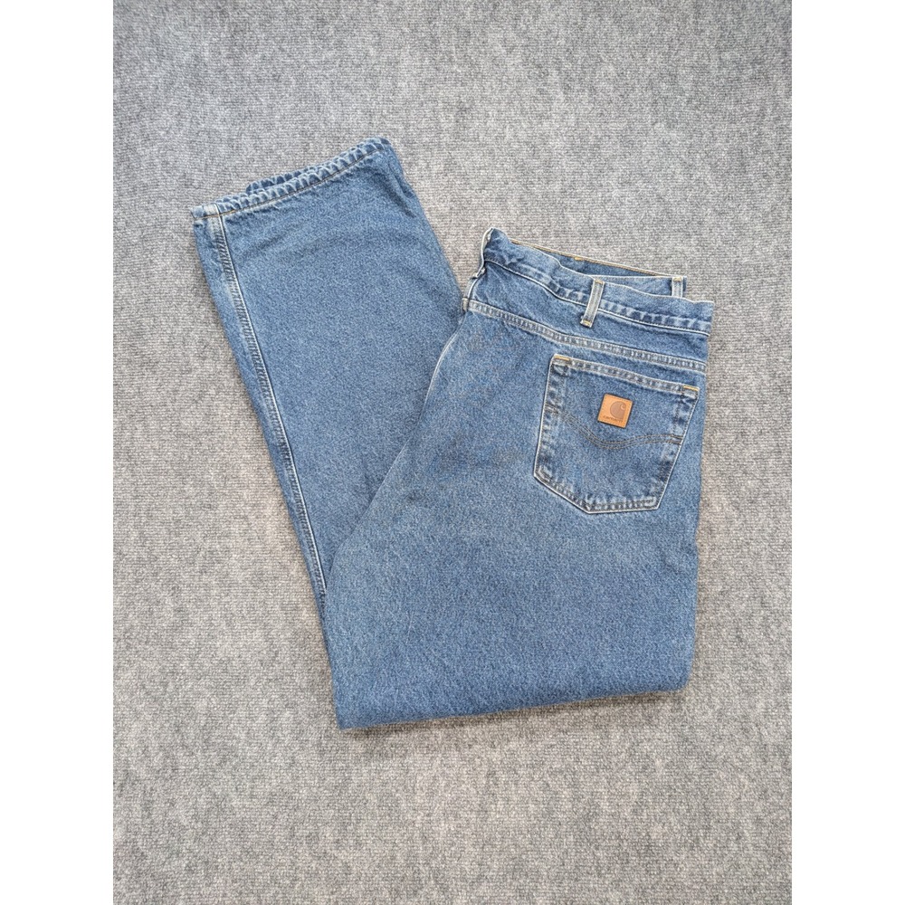 Carhartt B172 DST Jeans Mens 44x33 Relaxed Fit‎ Cotton Flannel Lined Work Pants